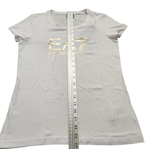 EMPORIO‎ ARMANI Women's T-Shirt EA7 Logo White Size Large - Picture 9 of 9